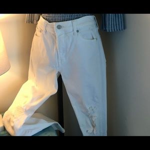 Jeans - “Gap” Denim slim straight shredded jeans